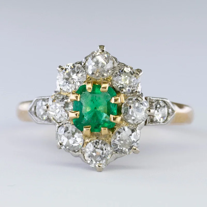 Jewelry Deals That Sparkle – Shop Today Victorian Diamond & Emerald Ring | 1.04ctw, 0.40ct | SZ 6.25 |