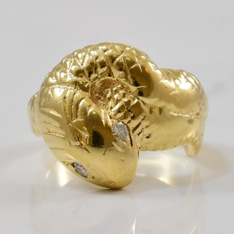 Personalized Jewelry At Special Discount Rates 1920s Diamond Eyed Snake Ring | 0.08ctw | SZ 5.5 |