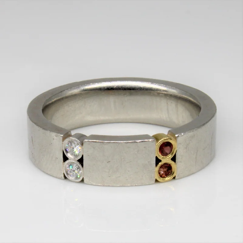 The Perfect Accessory For Less – Jewelry Sale Live Bezel Set Diamond & Garnet Band | 0.07ctw, 0.07ctw | SZ 10 |