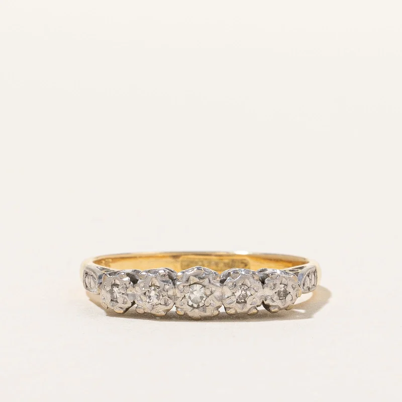 Exclusive Online Discounts On Stylish Jewelry Edwardian 18k and Platinum Five Stone Diamond Ring | 0.04ctw | SZ 6.25 |