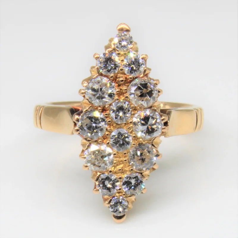 Fine Jewelry, Limited-Time Offers Available 1890s Diamond Navette Ring | 1.30ctw | SZ 5.5 |