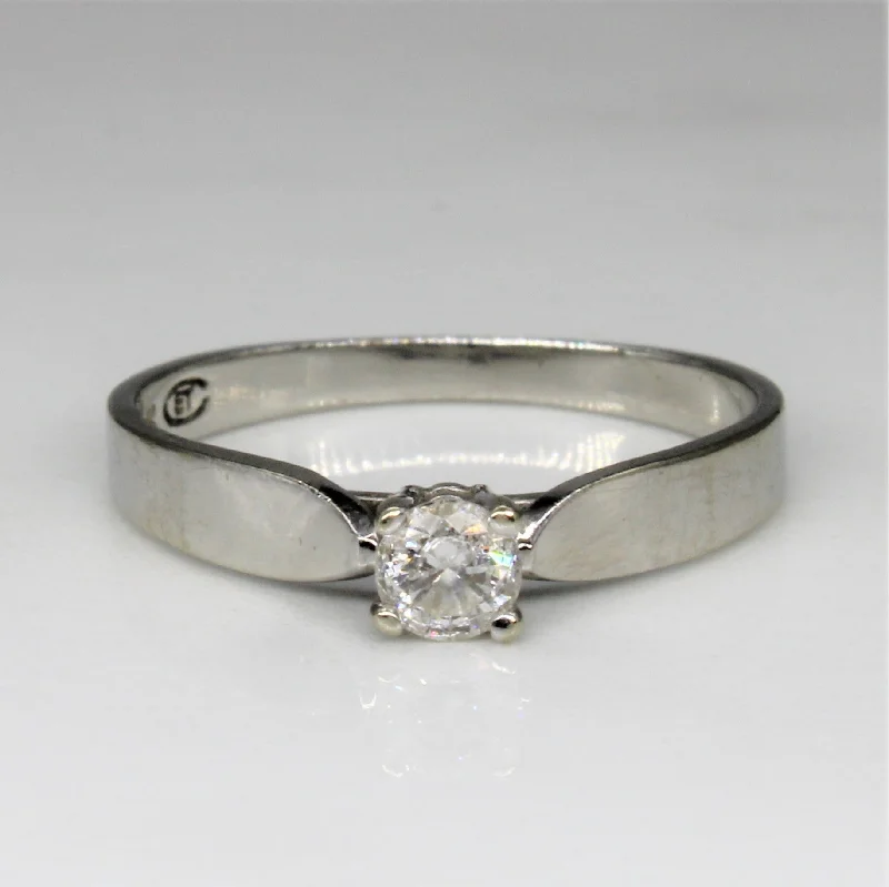 Big Discounts On Elegant Jewelry Collections White Gold Diamond Solitaire Ring | 0.15ct | SZ 4.5 |