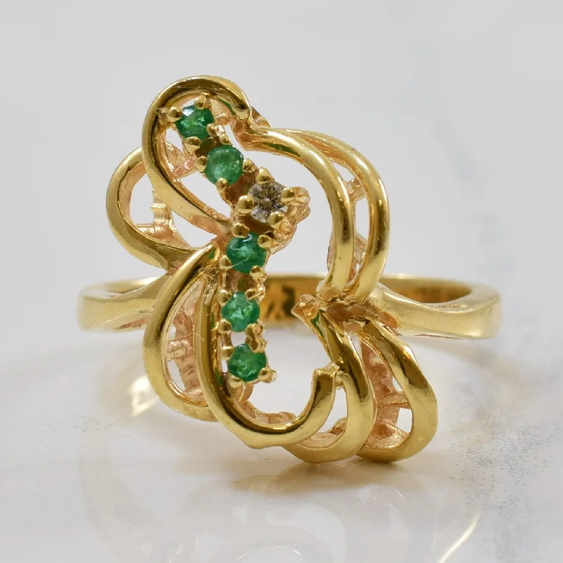 Jewelry Clearance Event – Stock Up Before It's Over Emerald & Diamond Cocktail Ring | 0.10ctw, 0.02ct | SZ 6.75 |