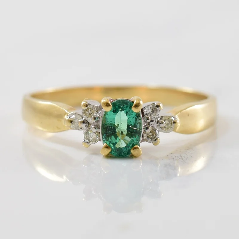 Shop Modern Jewelry Collections With Exclusive Discounts Emerald & Diamond Ring | 0.20ct, 0.05ctw | SZ 6.5 |