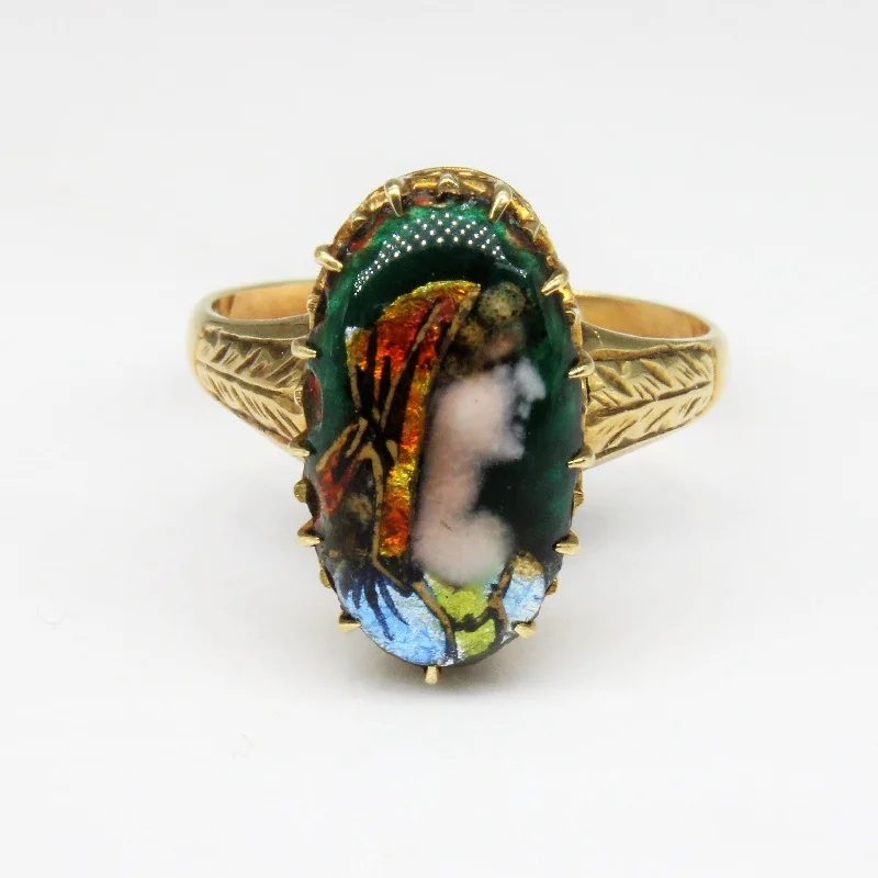 Don't Miss Out On Bestselling Jewelry At Special Prices Limoges Enameled Portrait Ring | SZ 5.5 |
