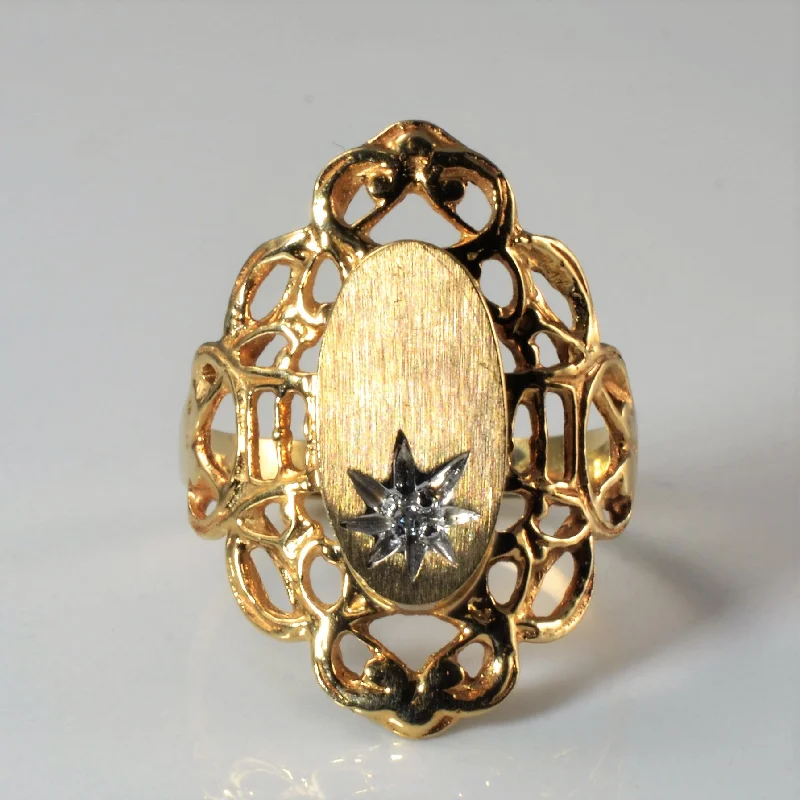 Exclusive Savings On Timeless Jewelry Pieces Filigree Diamond Signet Ring | 0.005ct | SZ 6 |
