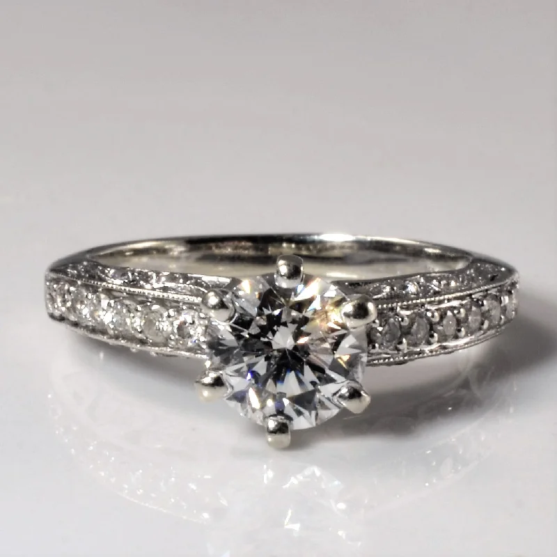 Unmissable Discounts On Timeless Jewelry Pieces Scalloped Shank Diamond Engagement Ring | 1.20ctw | SZ 5.25 |