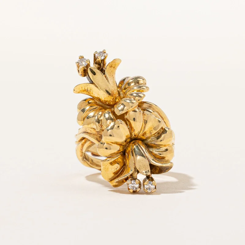 Elegant Jewelry, Affordable Luxury – Shop Now Diamond Bypass Blossom Ring | 0.12ctw | SZ 6 |