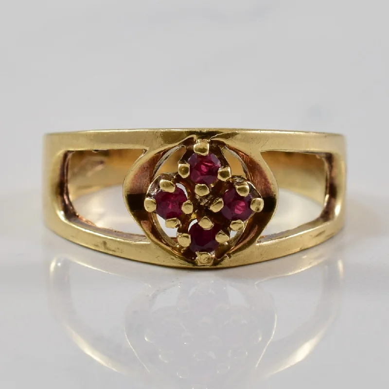 Exclusive Jewelry Markdowns – Limited-Time Offer Tapered Ruby Cluster Ring | 0.12ctw | SZ 6.5 |