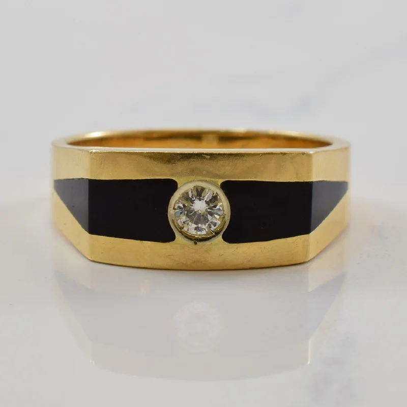 Discounted Jewelry For A Glamorous Look Free Form Black Onyx & Diamond Ring | 1.50ctw, 0.15ct | SZ 9.25 |