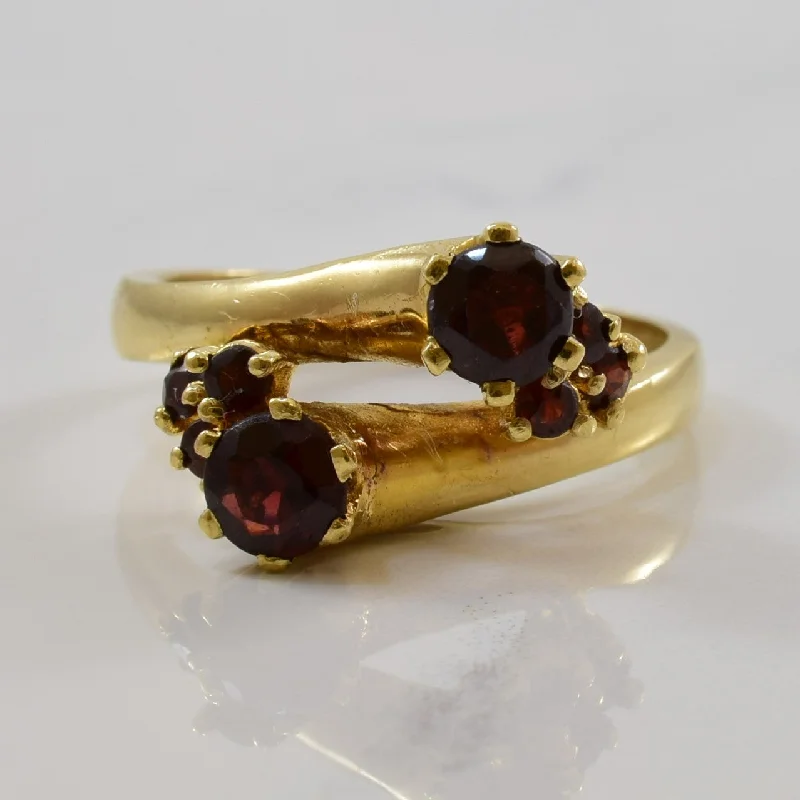 Make Every Moment Shine – Jewelry Discounts Available Garnet Cluster Bypass Ring | 1.35ctw | SZ 8.5 |