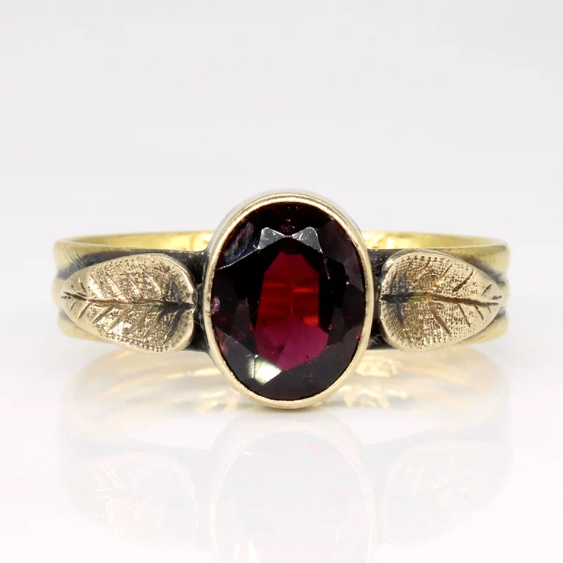 Flash Sale On Exquisite Jewelry – Don't Miss Out Vintage Garnet Leaf Ring | 1.30ct | SZ 8 |