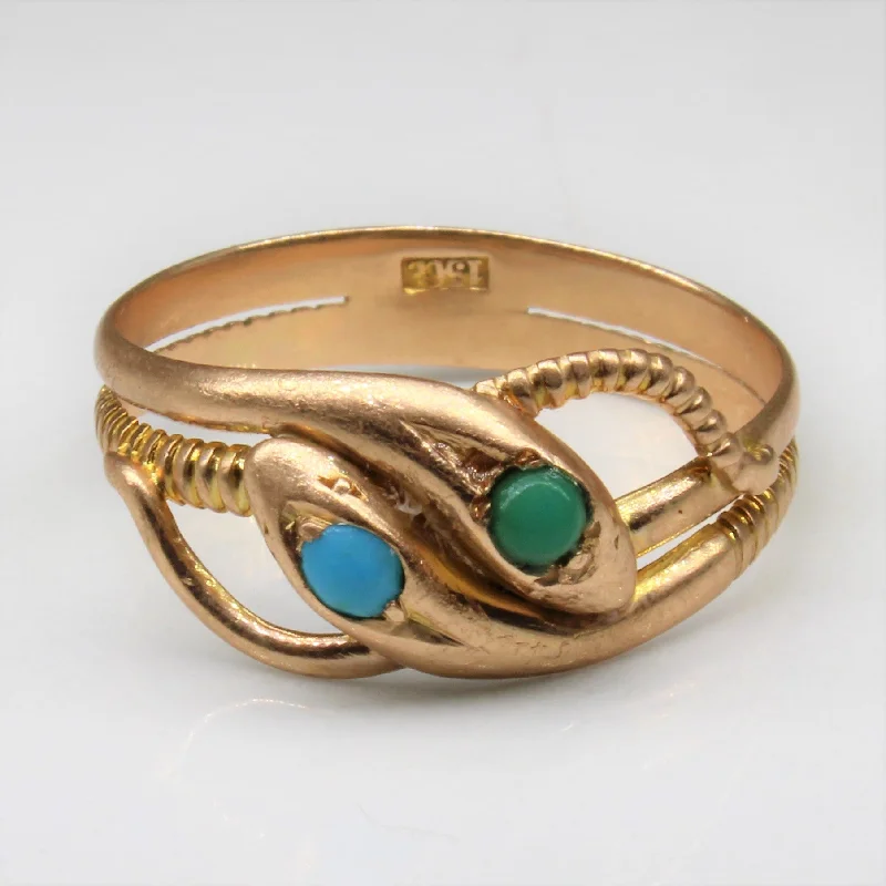 Dainty And Elegant Jewelry Now At Reduced Prices Victorian Turquoise Snake Ring | 0.12ctw | SZ 6.5 |