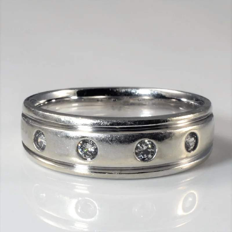 Exclusive Jewelry Markdowns – Limited-Time Offer Four Stone Gypsy Set Diamond Band | 0.24ctw | SZ 10 |