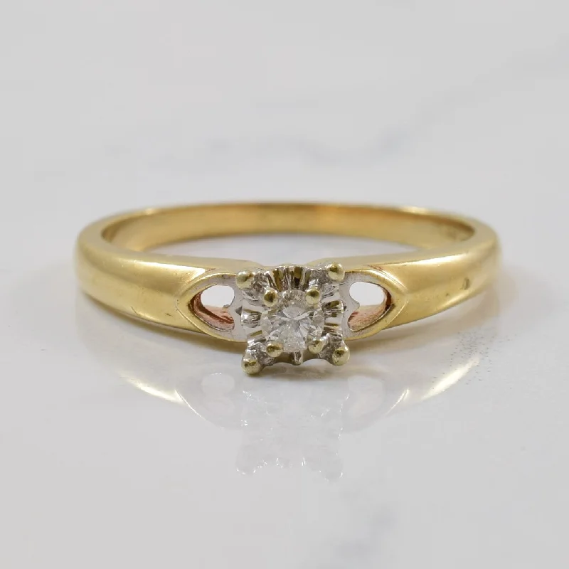 Must-Have Jewelry At Irresistible Discounts Heart Shank Diamond Solitaire Ring | 0.07ct | SZ 7 |