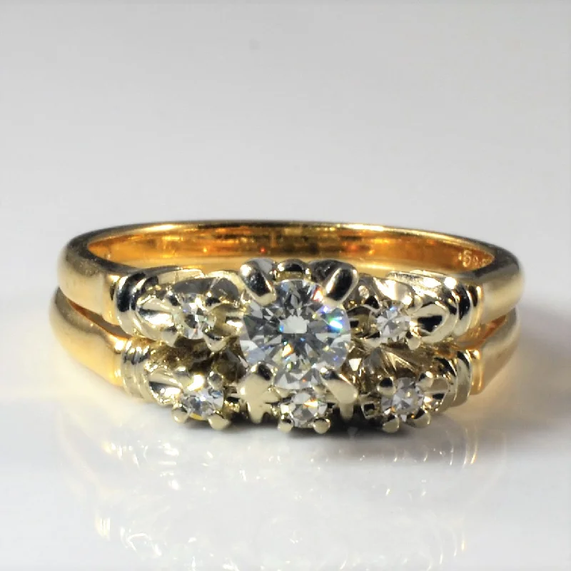 Shop Stylish Jewelry Now And Save Big Retro Diamond Wedding Set | 0.36ctw | SZ 5.75 |