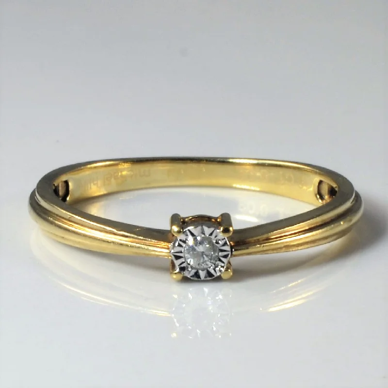 Special Deals On Handcrafted And Designer Jewelry Illusion Set Solitaire Diamond Ring | 0.03ct | SZ 7.5 |
