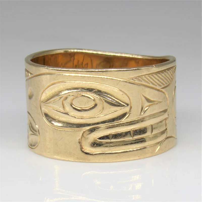 Premium Jewelry At Promotional Prices – Shine Today Indigenous Orca Art Ring | SZ 11 |