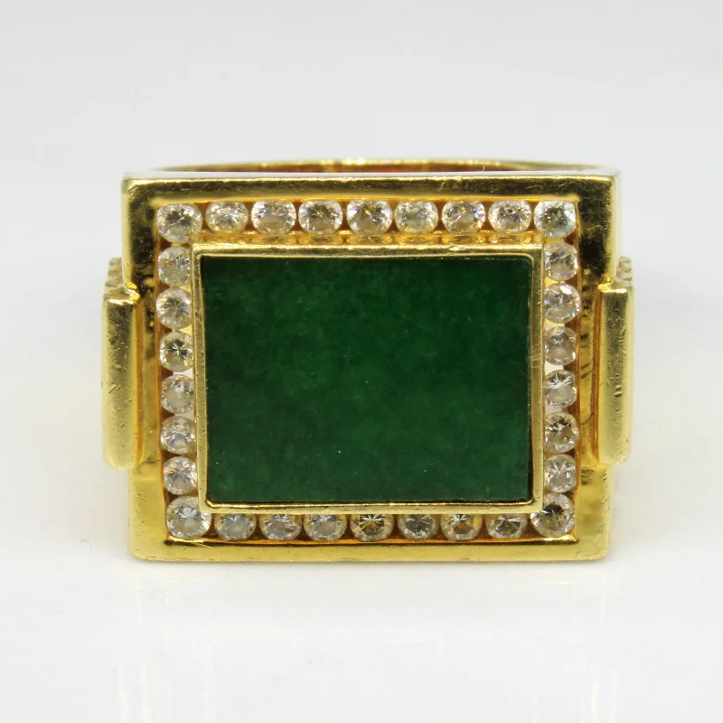 Bold And Beautiful Jewelry Now At Irresistible Prices Jade & Diamond Cocktail Ring | 1.50ct, 0.32ctw | SZ 8 |