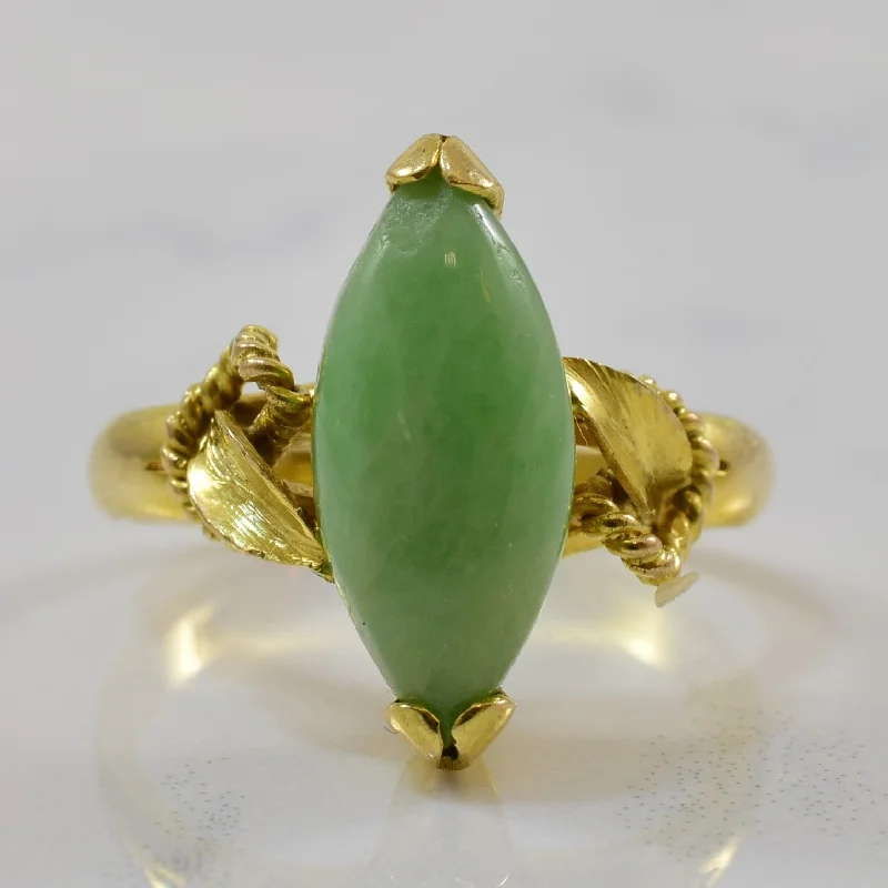 High-Quality Gemstone Jewelry For Special Occasions Bypass Jadeite Navette Ring | 2.30ct | SZ 6 |