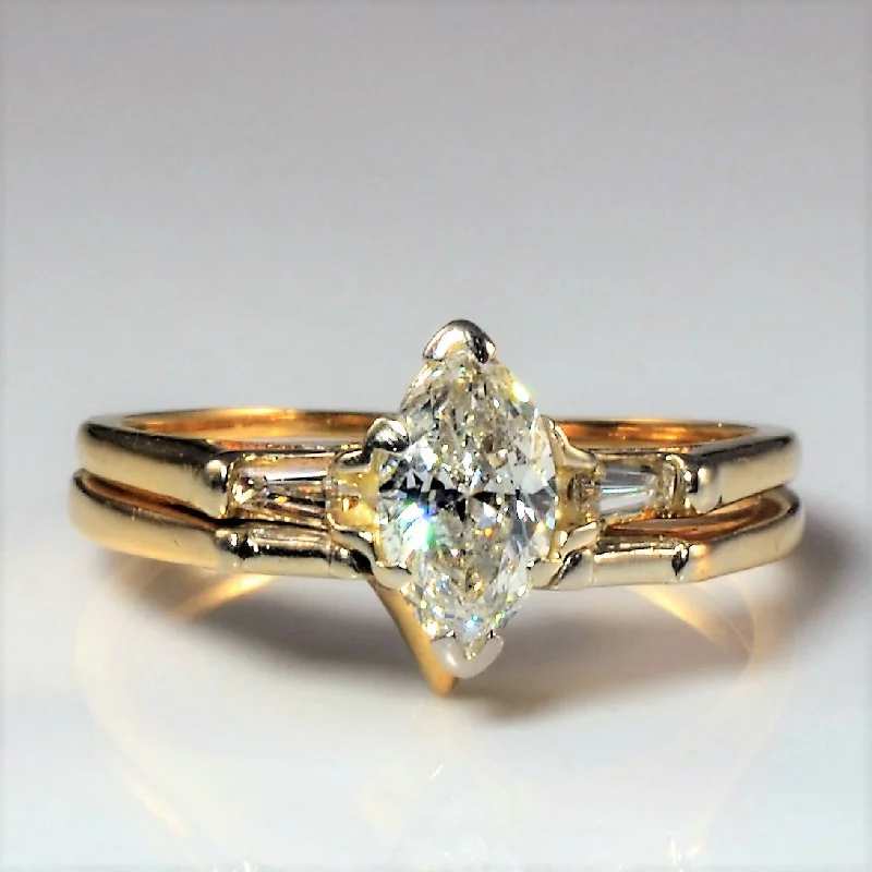 Huge Savings On Timeless Jewelry Collections Three Stone Marquise Diamond Wedding Set | 0.52ctw | SZ 5.75 |