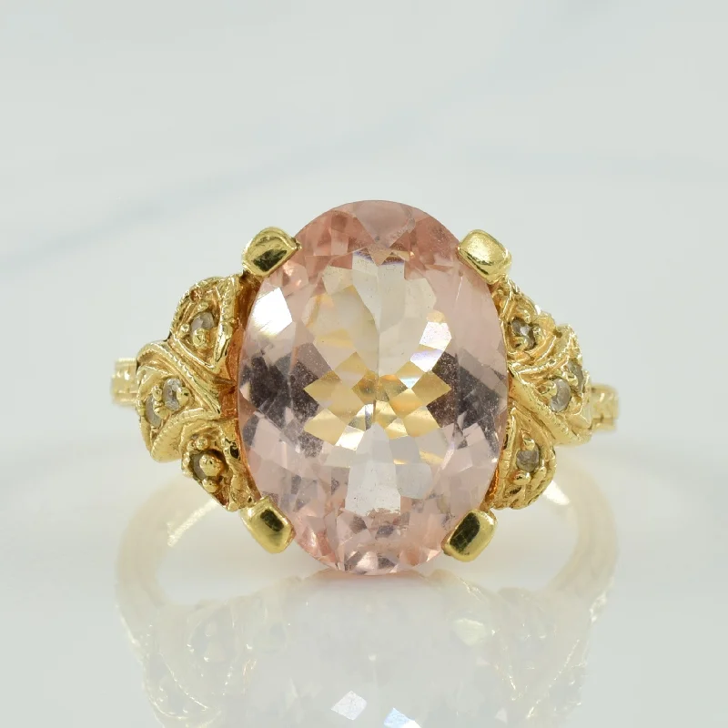 Exclusive Jewelry Bundles At Discounted Prices Morganite & Synthetic Spinel Ring | 4.75ct, 0.10ctw | SZ 7 |