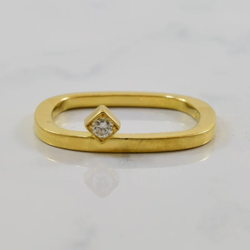 Handcrafted Jewelry Sale – Unique Designs At Low Prices Offset Diamond Soft Square Ring | 0.05ct | SZ 7 |