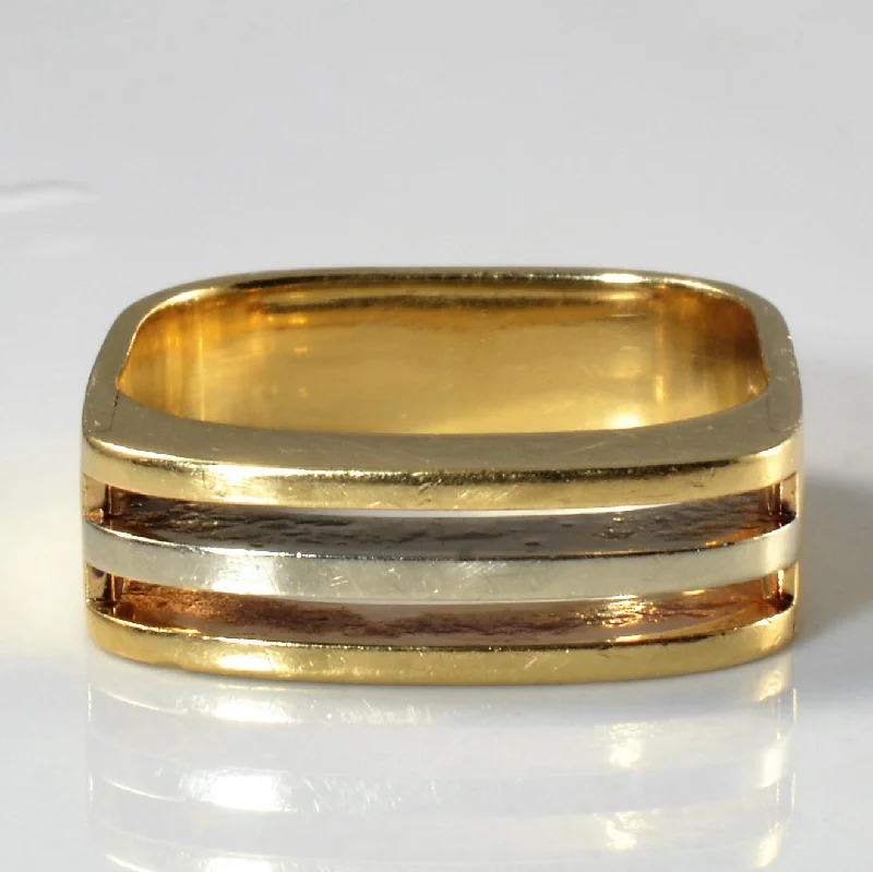 Best-Selling Jewelry Now Available At Special Deals Open Shank Two Tone Gold Band | SZ 10 |