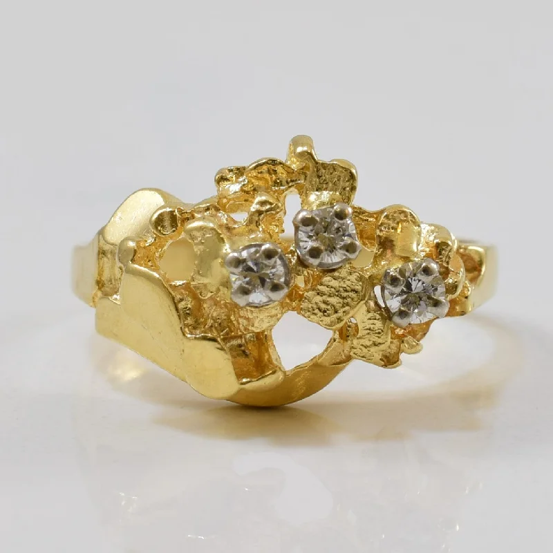 Special Offers On Handcrafted And Designer Jewelry Freeform Triple Diamond Ring | 0.09ctw | SZ 5.25 |