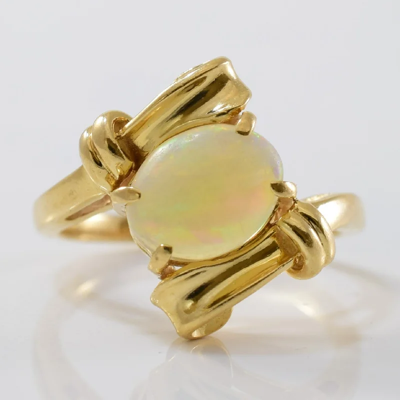 Jewelry Clearance Event – Stock Up Before It's Over Oval Opal Scroll Bypass Ring | 0.81ct | SZ 5 |