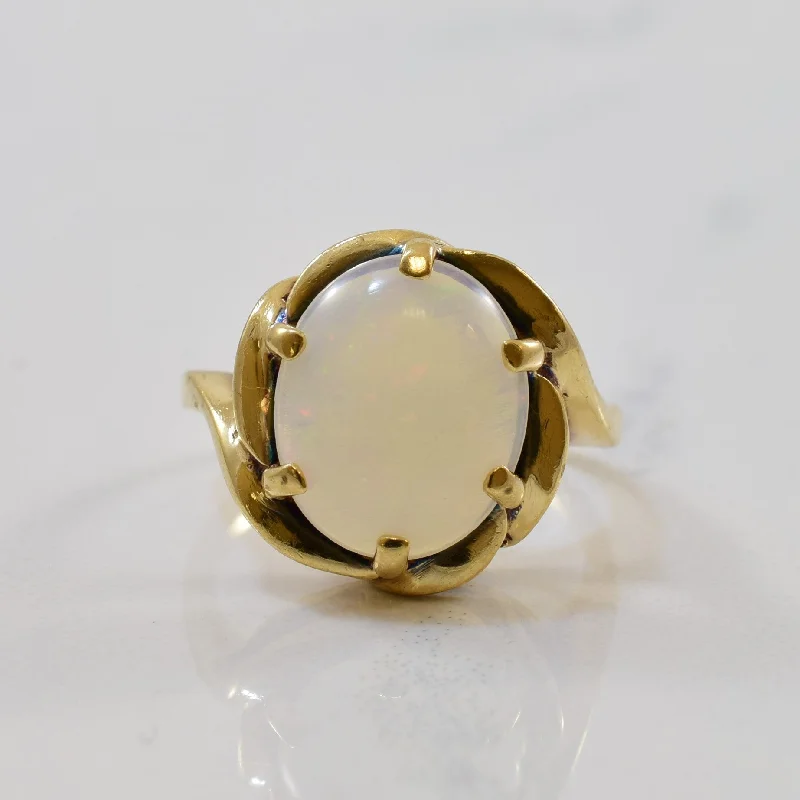Romantic Heart-Shaped Jewelry For Special Gifts Oval Opal Solitaire Ring | 1.40ct | SZ 2.75 |