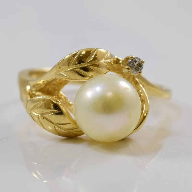 Discounted Luxury Jewelry – Shine Without The Splurge Pearl & Diamond Ring | 3.10ct, 0.02ct | SZ 7 |