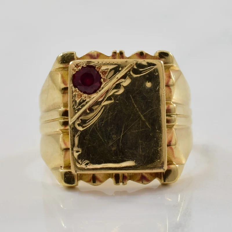 Shop Dazzling Jewelry At The Best Prices Synthetic Ruby Signet Ring | 0.18ct | SZ 7.75 |