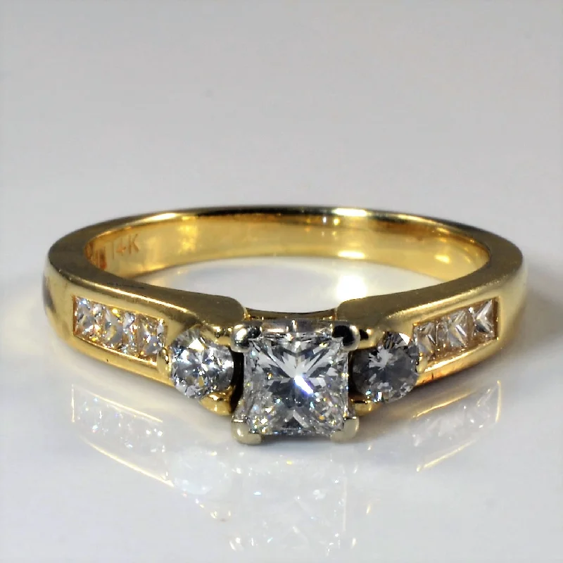 Unmissable Jewelry Clearance – Final Reductions Three Stone Mixed Cut Engagement Ring | 0.88ctw | SZ 6 |