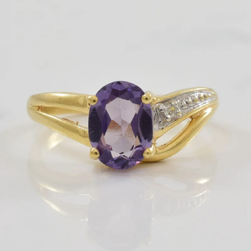 Limited-Time Offer On Premium Jewelry Collections Purple Sapphire & Diamond Split Shank Ring | 0.99ct, 0.01ctw | SZ 5.5 |