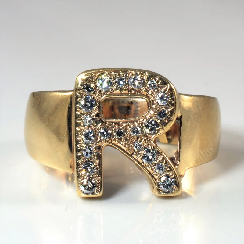 Exclusive Online Jewelry Sale – Don't Wait Diamond Initial 'R' Ring | 0.27ctw | SZ 10.75 |