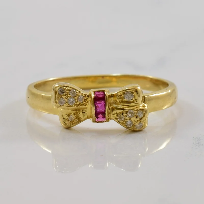Elegant Jewelry, Exclusive Prices – Shop Now Ruby & Diamond Bow Ring | 0.07ctw, 0.07ctw | SZ 7.75 |