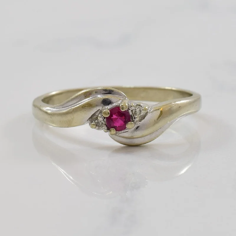 Premium Jewelry Now Available At Special Discounts Ruby & Diamond Bypass Ring | 0.10ct, 0.01ctw | SZ 6 |