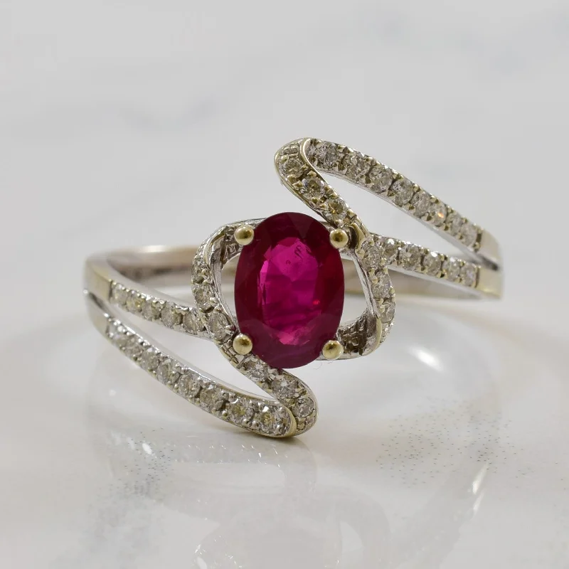 Breathtaking Jewelry, Breathtaking Prices Ruby & Diamond Multi Band Bypass Ring | 1.24ct, 0.35ctw | SZ 8.5 |