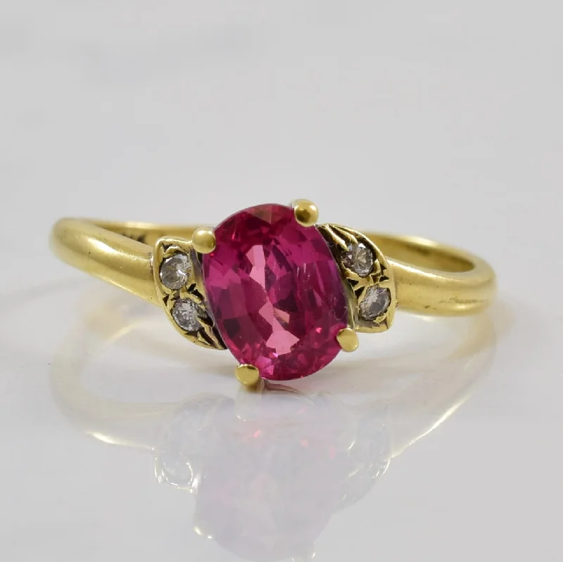 Dainty Floral Jewelry For Feminine Elegance Bypass Ruby & Diamond Ring | 1.12ct, 0.04ctw | SZ 6 |