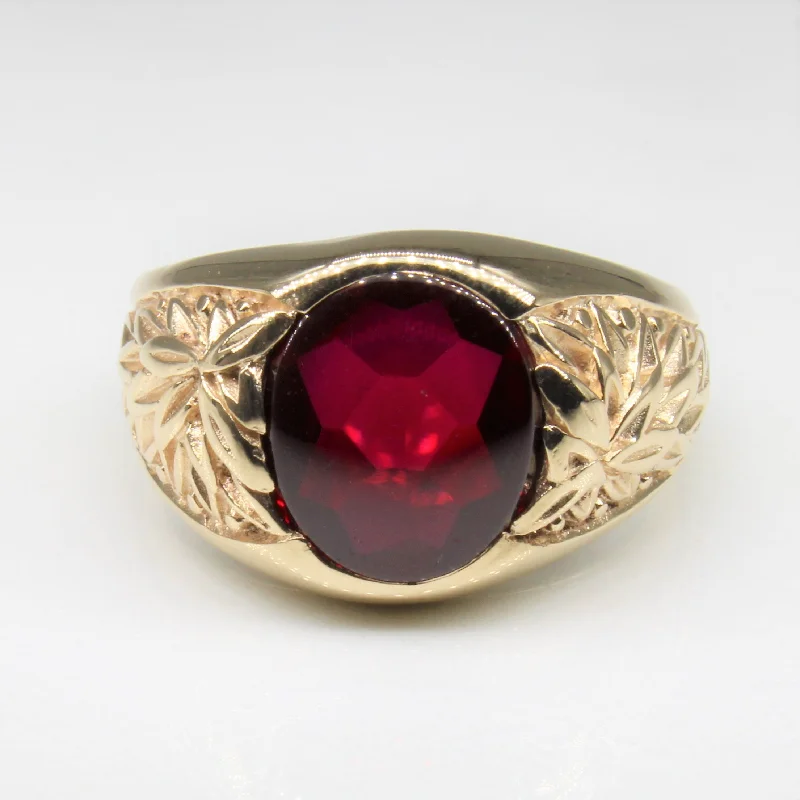 Huge Savings On Premium Jewelry Styles Synthetic Ruby Cabochon Ring | 3.50ct | SZ 8.5 |
