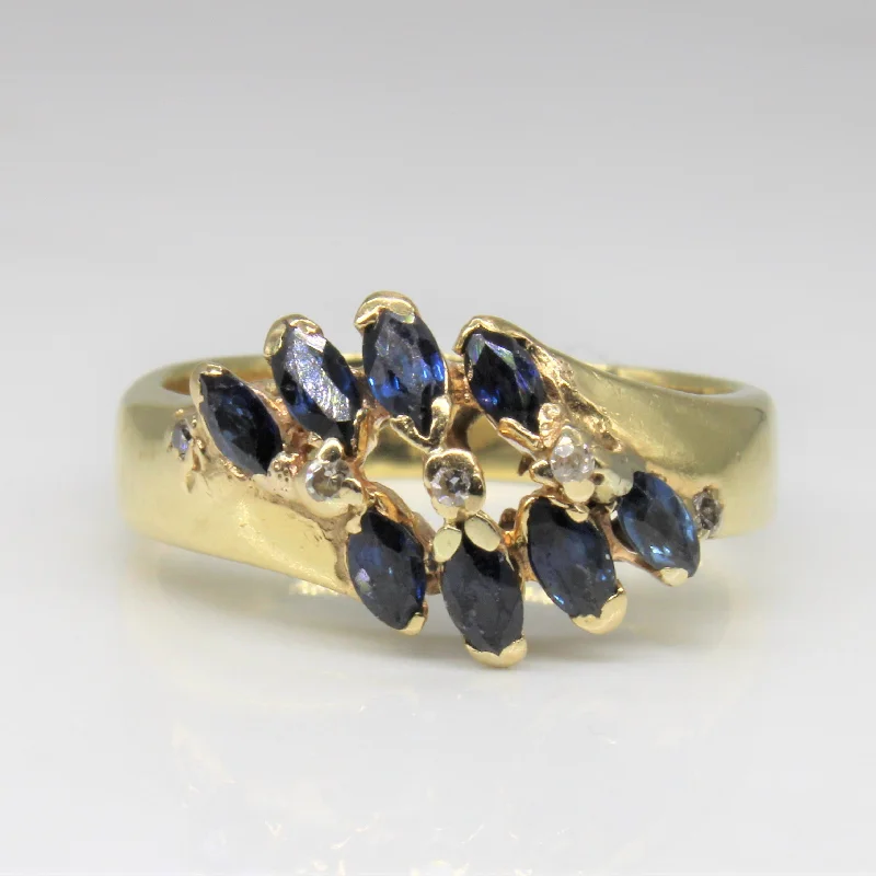 Upgrade Your Jewelry Collection For Less Sapphire & Diamond Bypass Ring | 0.60ctw, 0.05ctw | SZ 8.5 |