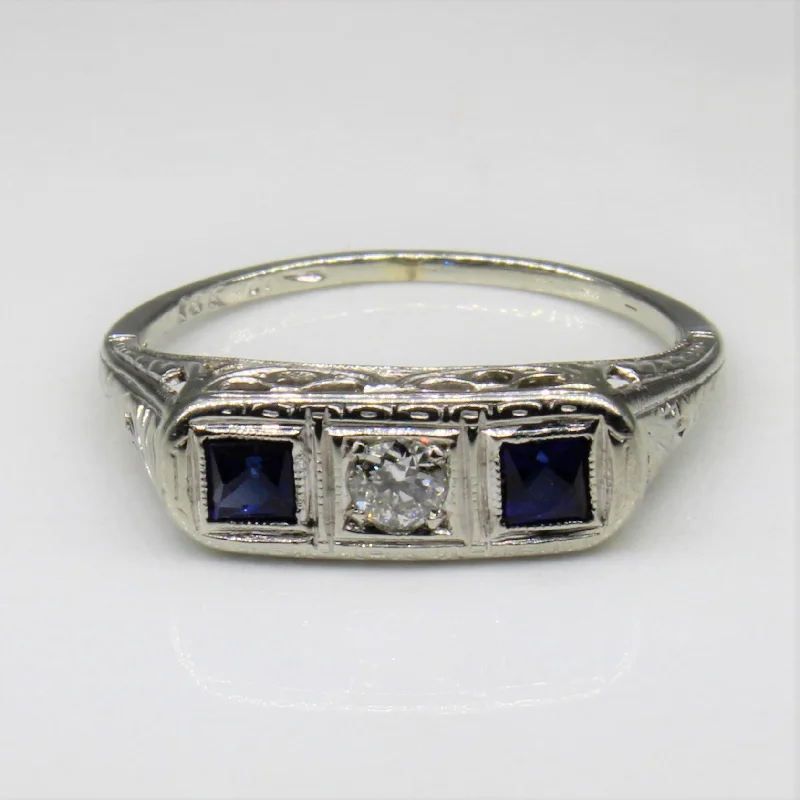 Your Perfect Accessory Now At The Best Price Art Deco Sapphire & Diamond Ring | 0.26ct, 0.07ctw | SZ 5 |