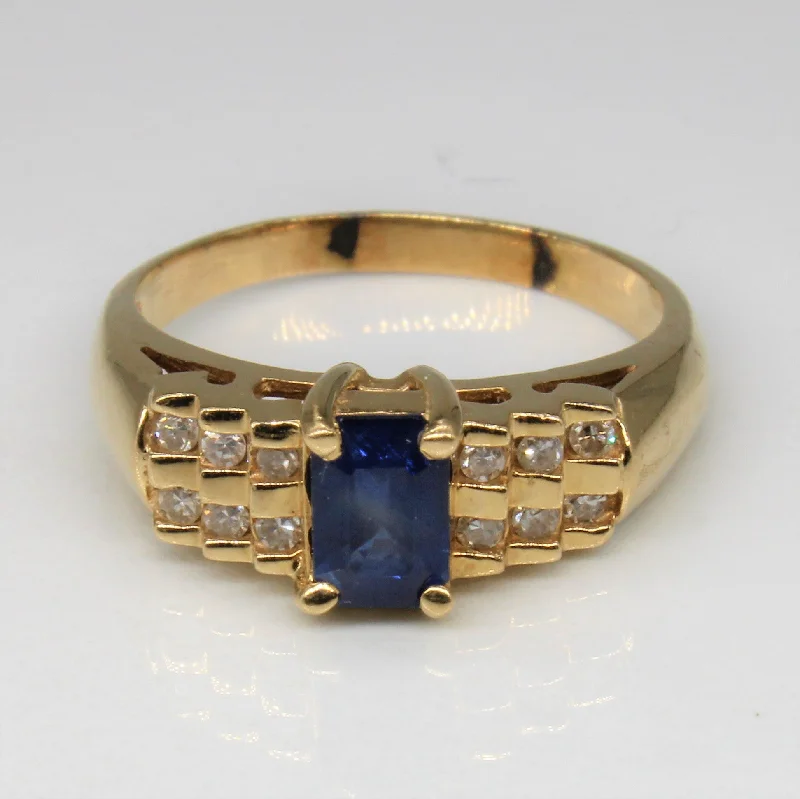 The Ultimate Jewelry Sale – Shop Premium Styles Step Cut Sapphire & Diamond Ring | 0.75ct, 0.12ct | SZ 6.5 |