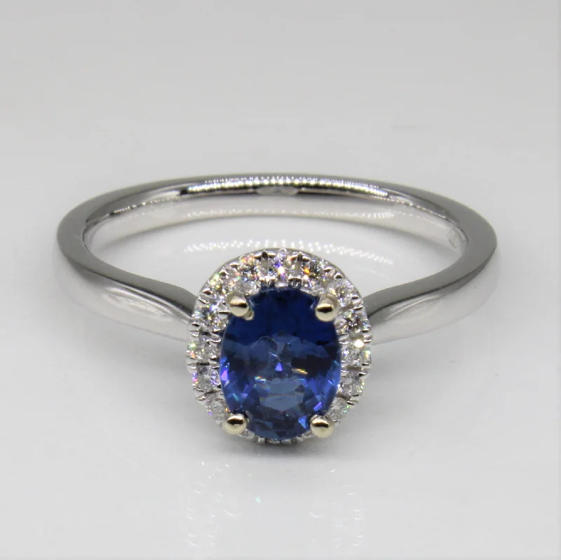 The Perfect Jewelry Piece At The Perfect Discount Sapphire & Diamond Halo Ring | 1.00ct, 0.12ctw | SZ 6.5 |