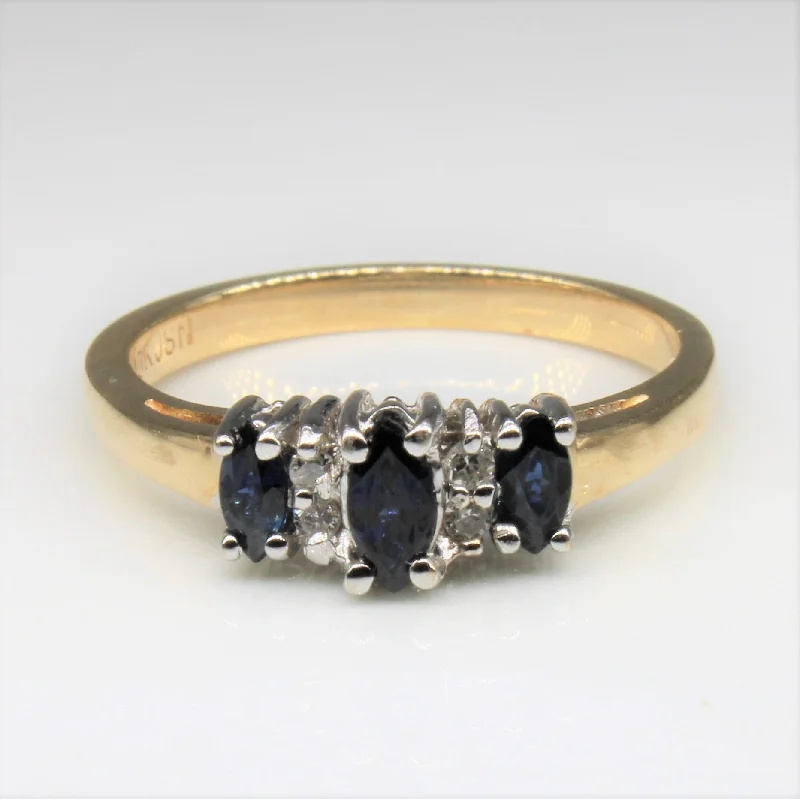Limited-Time Offer On Elegant Jewelry Pieces Marquise Sapphire & Diamond Ring | 0.35ctw, 0.02ctw | SZ 5.5 |