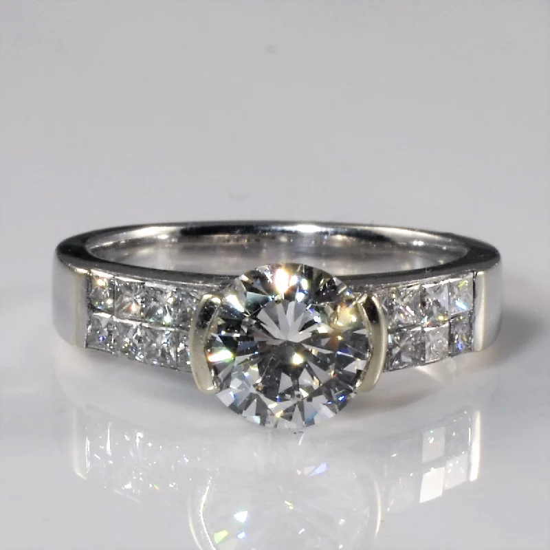 Luxury Jewelry At Unbeatable Discounts Princess Pave Semi Bezel Engagement Ring | 1.75ctw | SZ 6 |