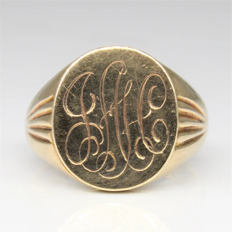 The Ultimate Jewelry Sale – Shop Premium Styles Engraved Initial 'JAH' Signet Ring | SZ 10.25 |