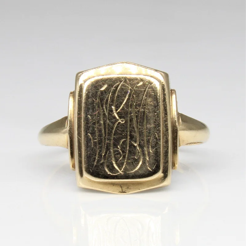 High-End Sparkle, Low-End Prices – Jewelry Sale Live 1930s Engraved 'MEM' Signet Ring | SZ 6 |