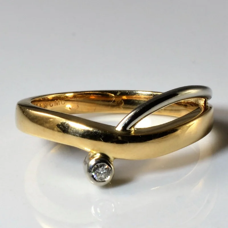 Holiday Jewelry Sale – Perfect Gifts At Great Prices Solitaire Two Tone Bypass Ring | 0.03ct | SZ 7 |